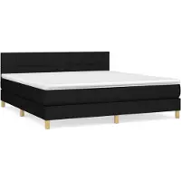 vidaXL Boxspring met matras stof zwart 180x200 cm