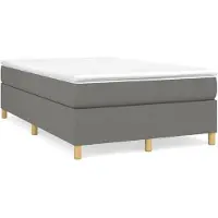 vidaXL Boxspring bed 120x200 cm stof donkergrijs