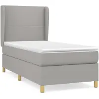 vidaXL Boxspring met matras stof lichtgrijs 90x190 cm