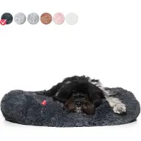 Snoozle Donut Hondenmand - Zacht en Luxe Hondenkussen - Wasbaar - Fluffy - Hondenmanden - 70cm - Grijs