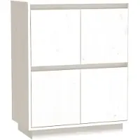 vidaXL Dressoir, wit, 60x34x75 cm, massief grenenhout