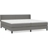 vidaXL Boxspring met matras stof donkergrijs 200x200 cm