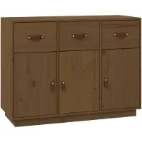 vidaXL Dressoir 100x40x75 cm massief grenenhout honingbruin