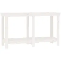 vidaXL Werkbank 140x50x80 cm massief grenenhout wit