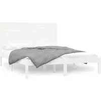 vidaXL Bedframe massief hout wit 140x200 cm