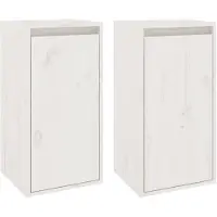 vidaXL Wandkasten 2 st 30x30x60 cm massief grenenhout wit
