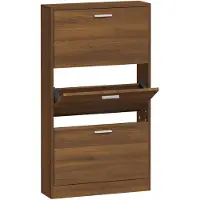 vidaXL Schoenenkast 59x17x108 cm bewerkt hout bruin eikenkleur
