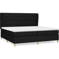 vidaXL Boxspring met matras stof zwart 200x200 cm