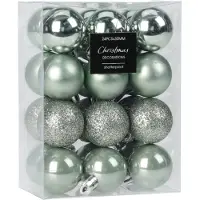 Merkloos Christmas Decoration Kerstballen - 16x - 5 cm - kunststof - mintgroen - Kerstbal