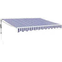 vidaXL Luifel automatisch uitschuifbaar 3x2,5 m blauw en wit