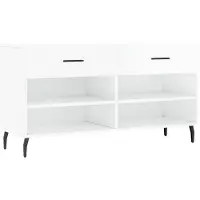 vidaXL Schoenenbank 102x35x55 cm bewerkt hout hoogglans wit