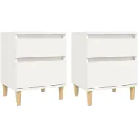 vidaXL Nachtkastjes 2 st 40x35x50 cm wit