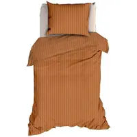 Satin d'or Dekbedovertrek Streep Spiced Terra Satijn-140 x 200 / 220 cm | 1-Persoons
