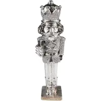 Clayre & Eef Kerstdecoratie Notenkraker 19 cm Zilverkleurig Polyresin Zilverkleurig