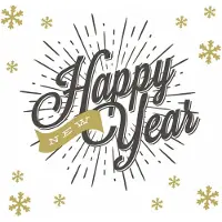 Duni nieuwjaar servetten - 40x st - 33 x 33 cm - Happy New Year - Feestservetten