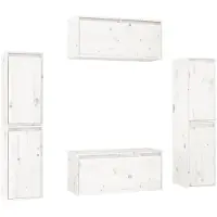 vidaXL TV-kastjes, 6 stuks, wit, massief hout, grenen