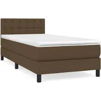 vidaXL Boxspring met matras stof donkerbruin 90x190 cm