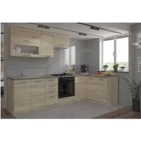 Sonstiges Lassen complete hoekkeuken met werkblad -240 x 165 cm - omkeerbare hoek - eiken
