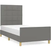 vidaXL Bedframe zonder matras 80x200 cm stof donkergrijs