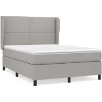 vidaXL Boxspring met matras stof lichtgrijs 140x190 cm