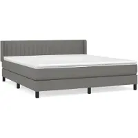 vidaXL Boxspring met matras stof donkergrijs 180x200 cm