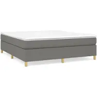 DKD Home Decor Boxspring met matras stof donkergrijs 160x200 cm