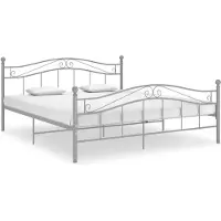 vidaXL Bedframe metaal grijs 160x200 cm