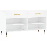 vidaXL Schoenenbank 102x35x55 cm bewerkt hout wit