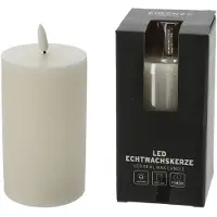 Merkloos Firenze Home Home LED kaars/stompkaars - creme wit - D7,5 x H12,5 cm - LED kaarsen