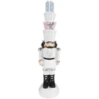 Clayre & Eef Kerstdecoratie Notenkraker 33 cm Wit Polyresin Wit