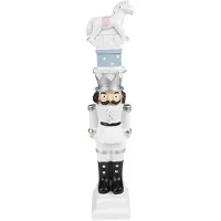 Clayre & Eef Kerstdecoratie Notenkraker 23 cm Wit Polyresin Wit