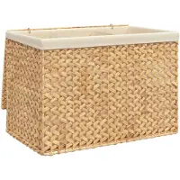 vidaXL Wasmand met 3 vakken 75x42,5x52 cm waterhyacint