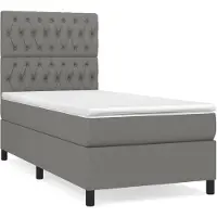 vidaXL Boxspring met matras stof donkergrijs 100x200 cm