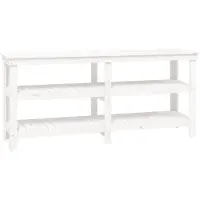 vidaXL Werkbank 181x50x80 cm massief grenenhout wit