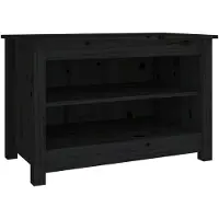 vidaXL Schoenenbank 70x38x45,5 cm massief grenenhout zwart