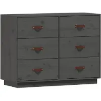 vidaXL Dressoir 100x40x75 cm massief grenenhout grijs