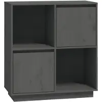 vidaXL Dressoir 74x35x80 cm massief grenenhout grijs