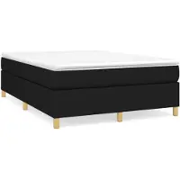 vidaXL Boxspring bed stof zwart 140x200 cm
