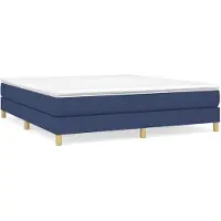 vidaXL Boxspring bed stof blauw 180x200 cm