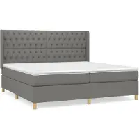vidaXL Boxspring met matras stof donkergrijs 200x200 cm