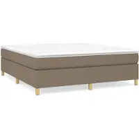 vidaXL Boxspring met matras stof taupe 160x200 cm