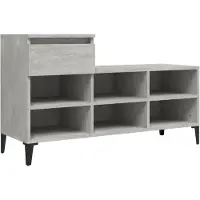 vidaXL Schoenenkast 102x36x60 cm bewerkt hout betongrijs