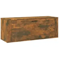 vidaXL Schoenenkast wandgemonteerd 100x35x38 cm bewerkt hout eiken
