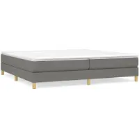 vidaXL Boxspring met matras stof donkergrijs 200x200 cm