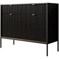 Meubella Dressoir mat zwart 104x39x83 cm goud hotel chique