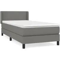 vidaXL Boxspring met matras stof donkergrijs 90x200 cm