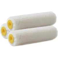 Merkloos Set van 3x stuks muur vacht anti-spat verfrollers velours pluisvrij 2,5 x 10 cm - Verfrollers