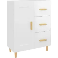 vidaXL Dressoir 69,5x34x90 cm bewerkt hout hoogglans wit
