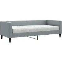 vidaXL Slaapbank met matras 80x200 cm stof lichtgrijs