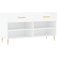 vidaXL Schoenenbank 102x35x55 cm bewerkt hout wit